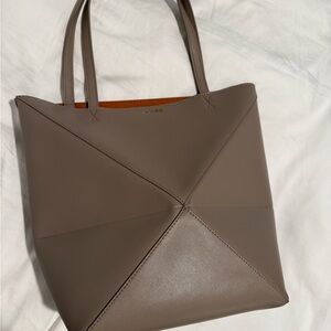 Loewe inspired Taupe Puzzle Tote